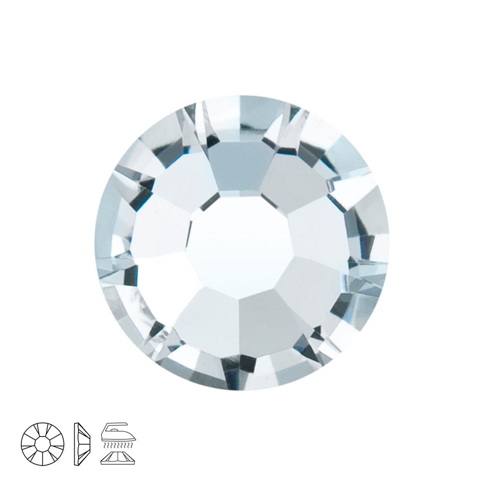 Preciosa MC nažehlovací šatonová růže MAXIMA SS16 Crystal - 72 ks