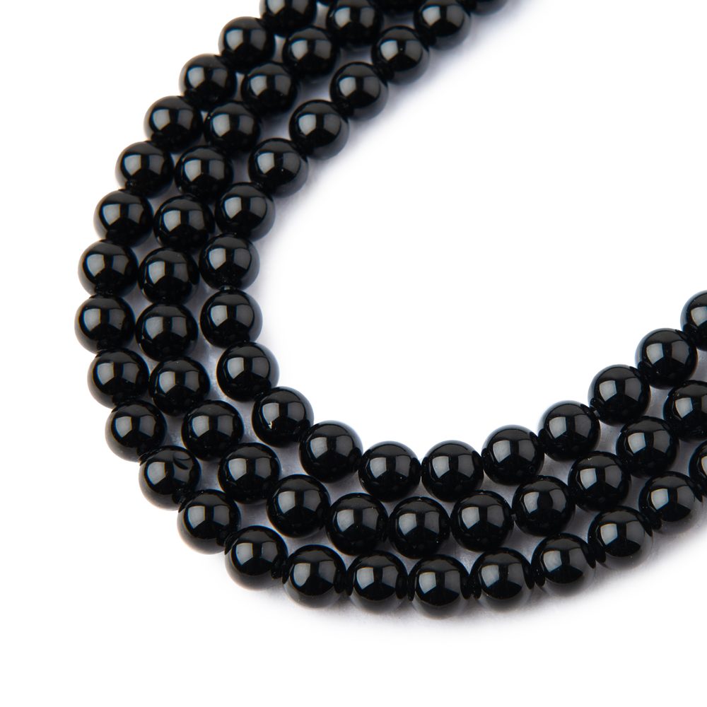 Korálky z minerálu Černý onyx 4 mm - 45 ks