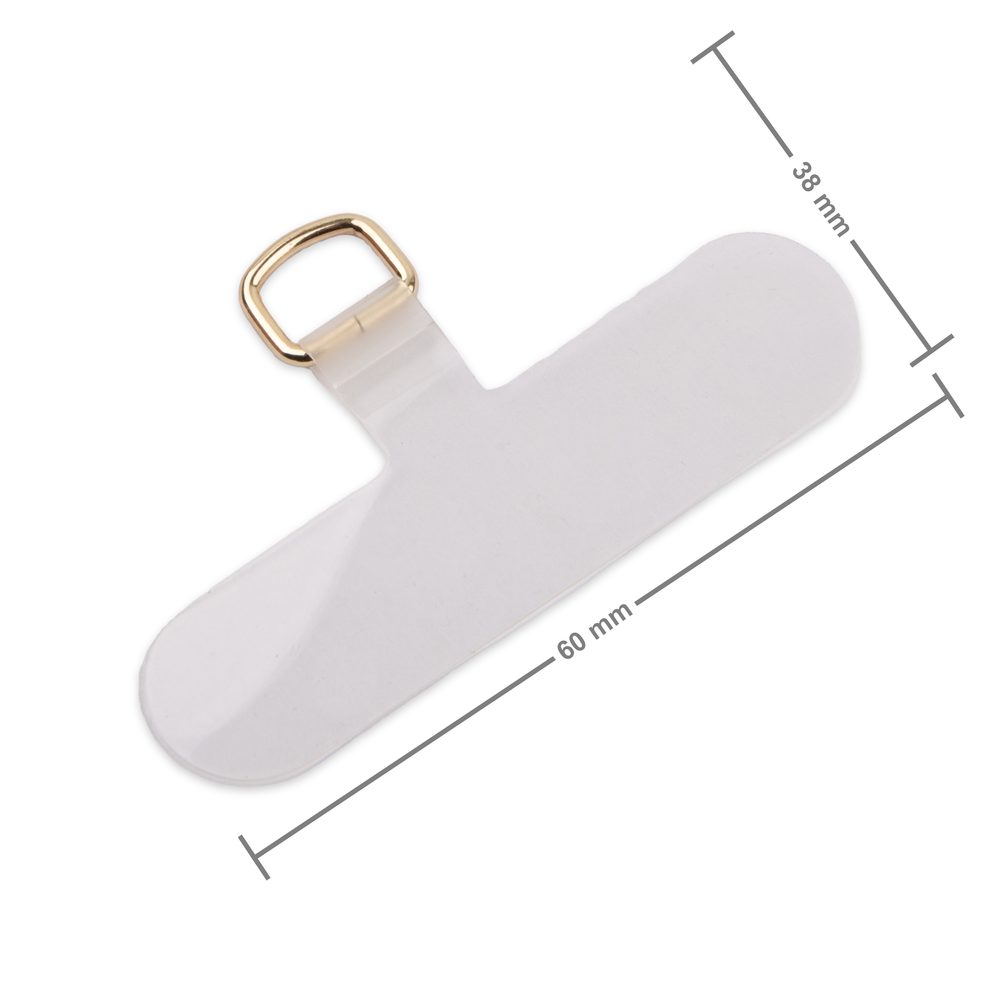 Závěsné očko na mobil transparentní s poutkem v barvě zlata - 5 ks