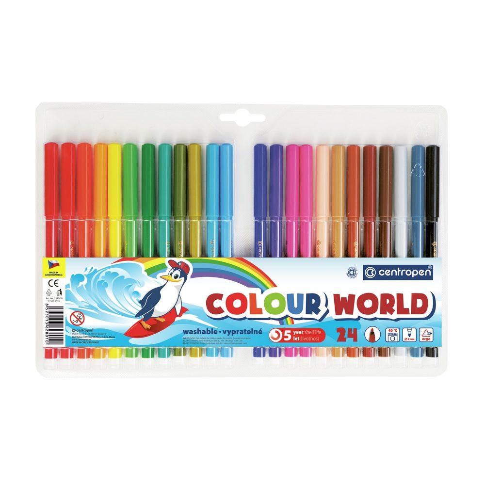 Centropen popisovače Colour World 7550 sada 24ks - 1 balení