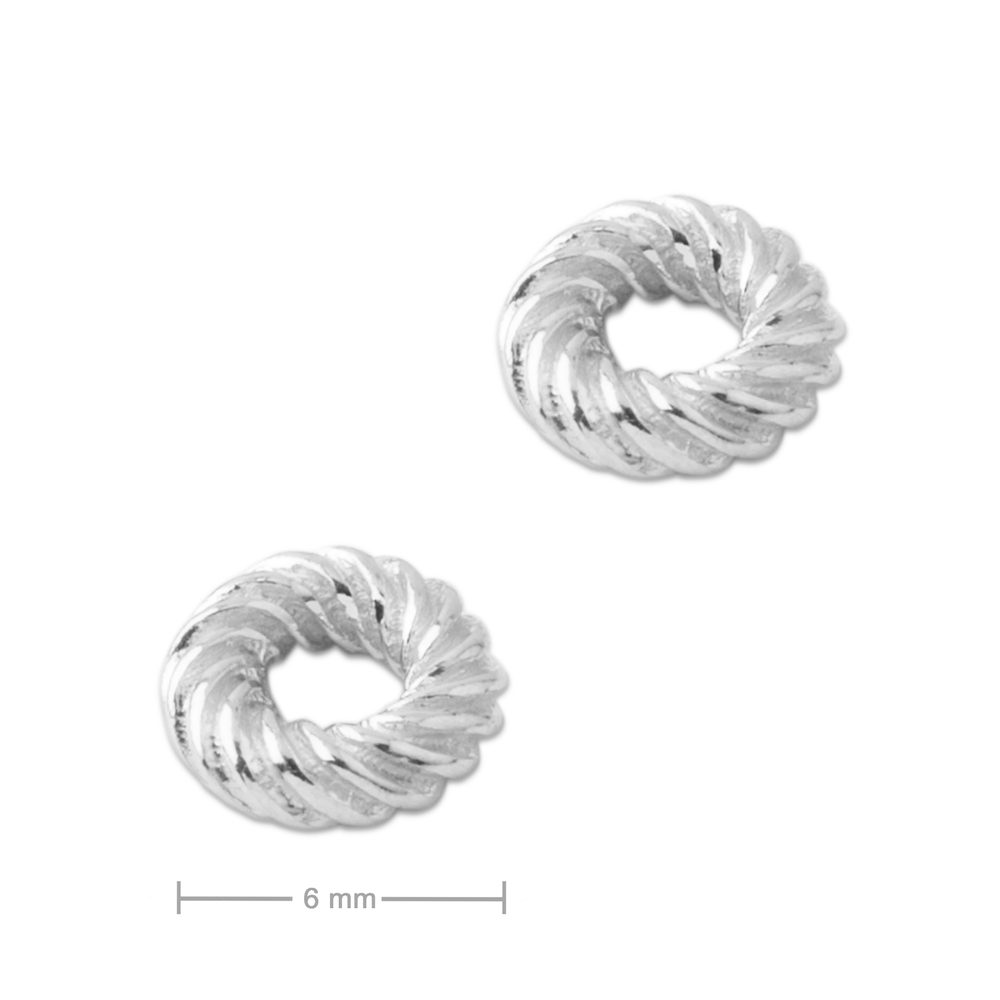 Stříbrný distanční kroužek 6 x 3 mm - 1 ks