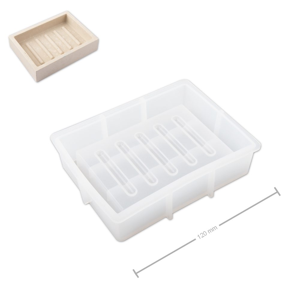 Manumi Silikonová forma na odlévání kreativní hmoty mýdlenka hranatá 120x90mm - 3 ks