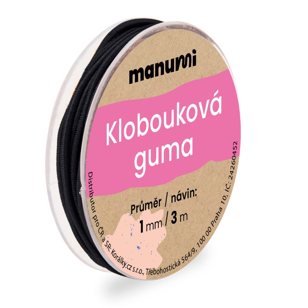 Levně Manumi Klobouková guma 1 mm/3m černá č. 12 - 1 ks