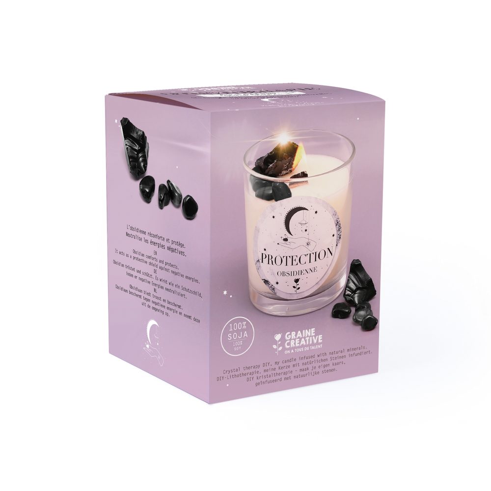 Graine Creative Kreativní sada "Ochrana" na výrobu svíčky s obsidiánem - 3 ks