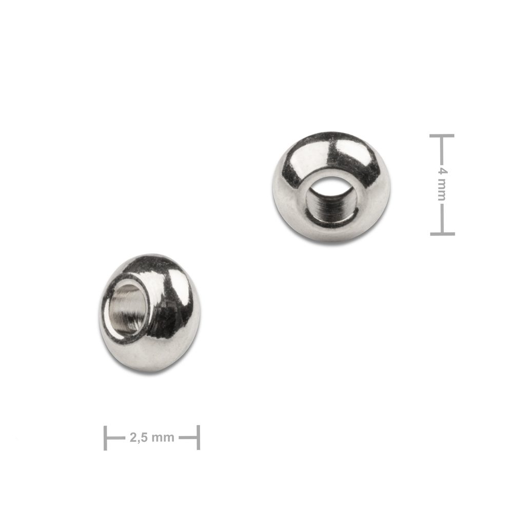Distanční kroužek z chirurgické oceli rondelka 4 x 2,5 mm - 10 ks