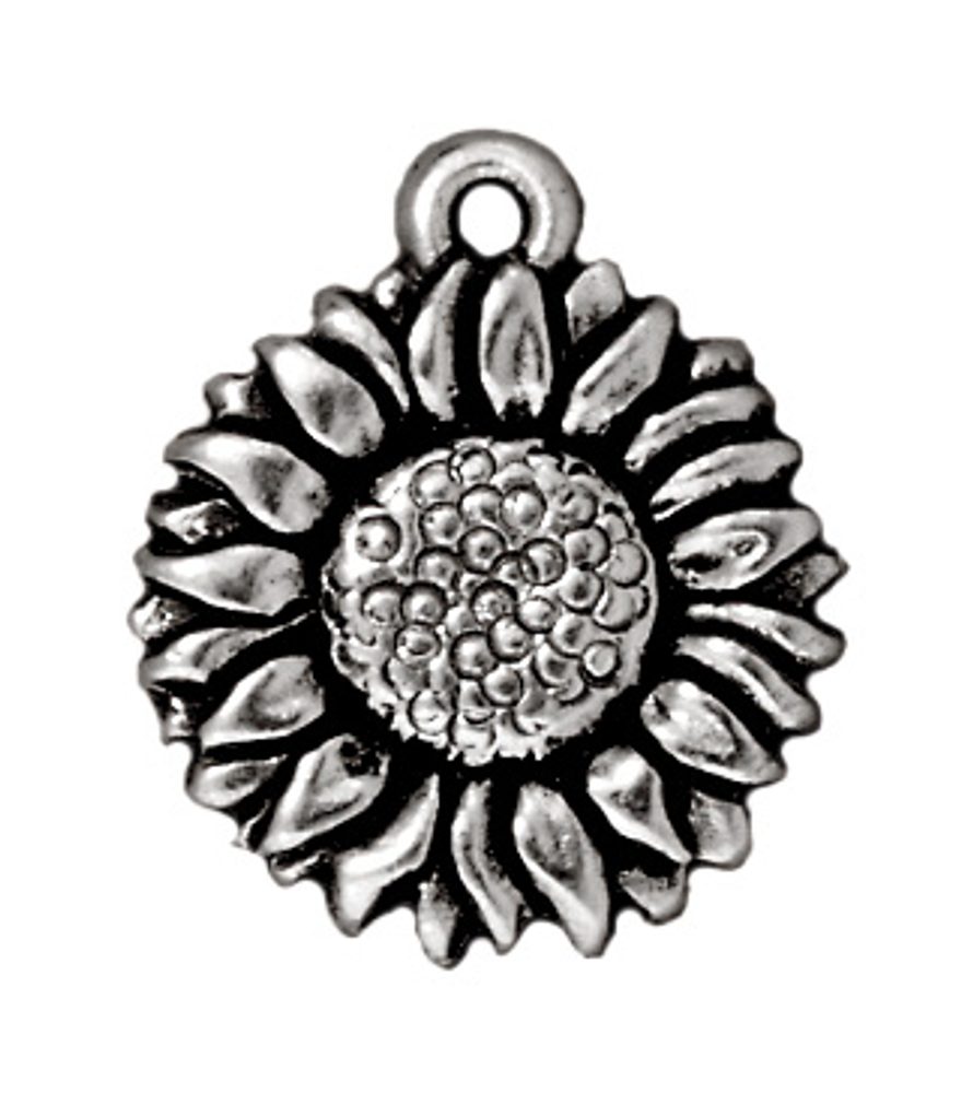 TierraCast přívěsek Sunflower starostříbrný - 5 ks