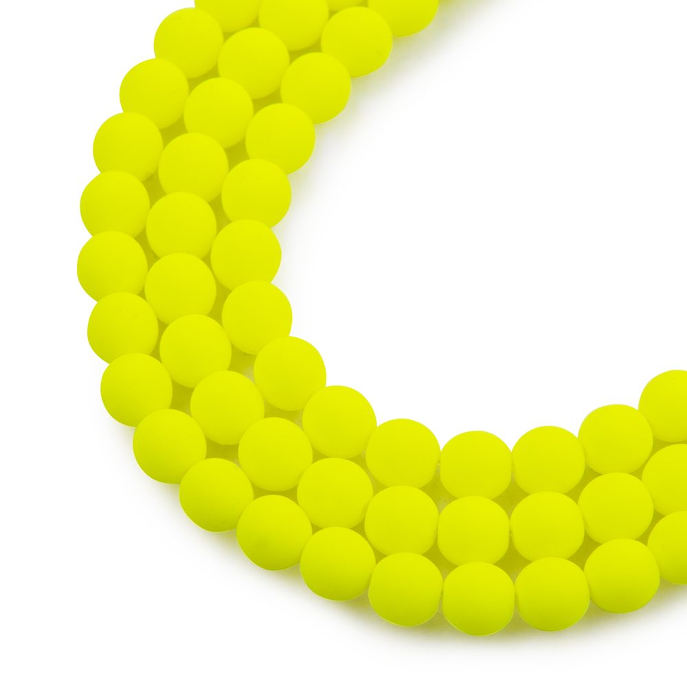 Estrela České mačkané korálky Estrela NEON 6 mm žluté - 300 ks