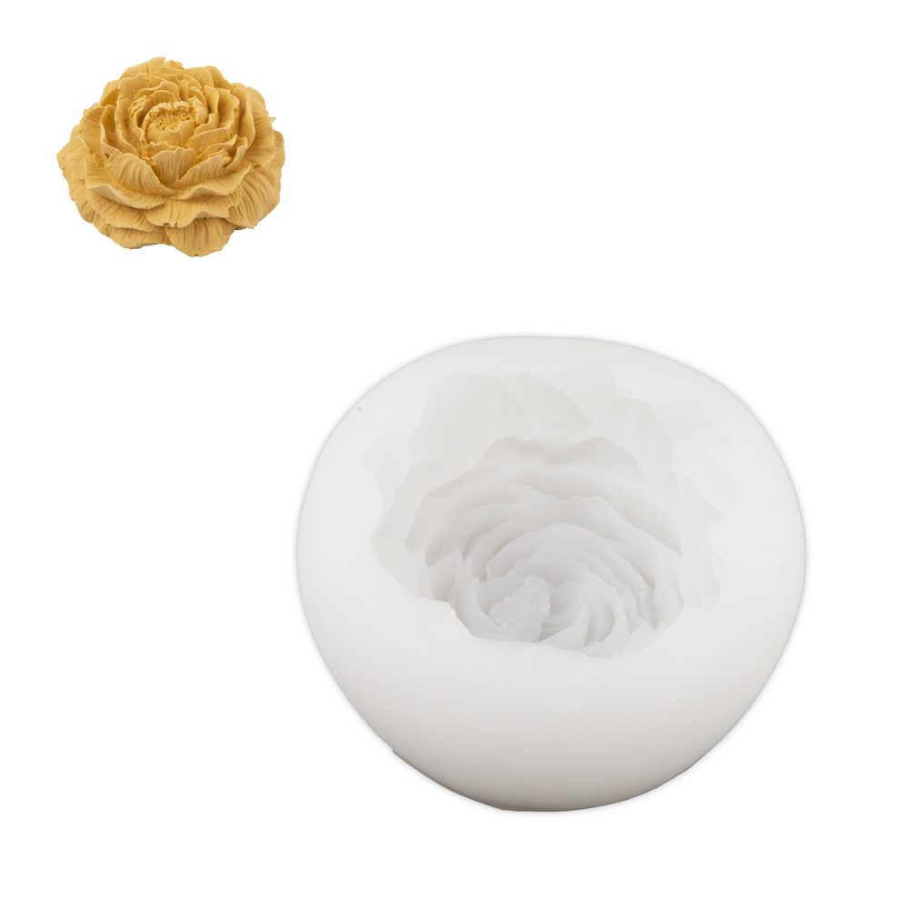 Manumi Silikonová forma na odlévání kreativní hmoty plný květ 95x42mm - 3 ks