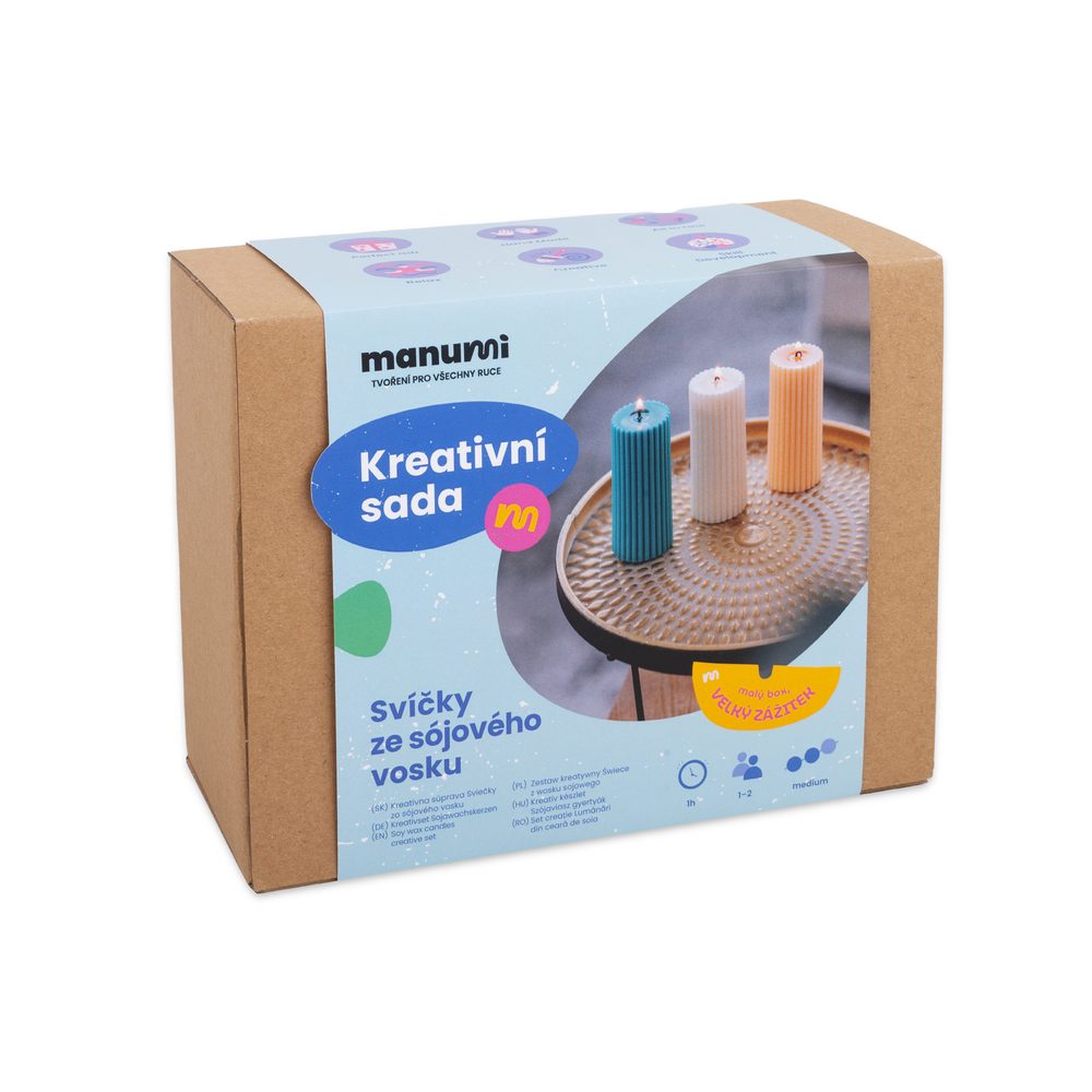 Manumi kreativní sada na výrobu svíček ze sójového vosku - 3 ks