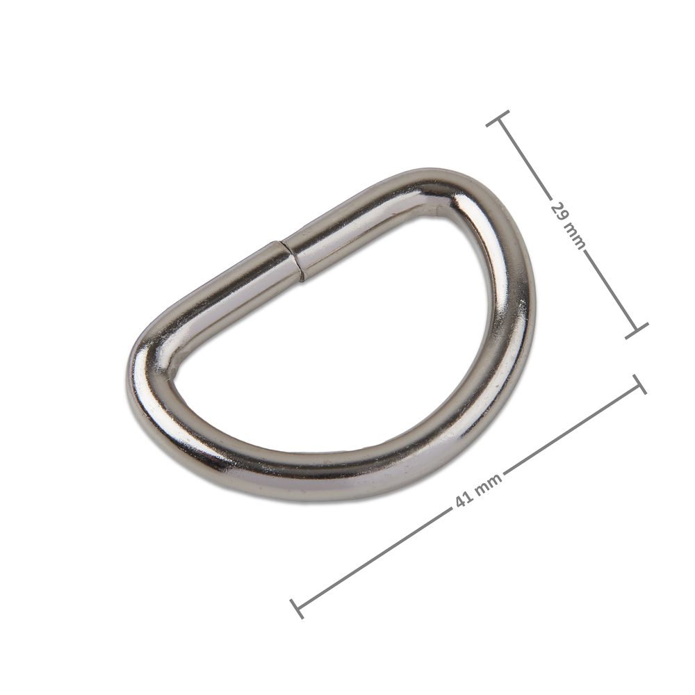 Galanterní polokroužek 41 x 29 mm v barvě platiny - 2 ks