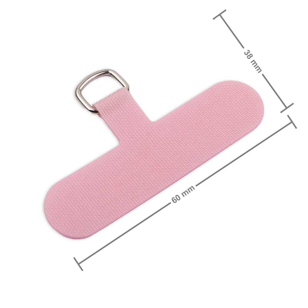 Závěsné očko na mobil růžové s poutkem v barvě platiny - 5 ks