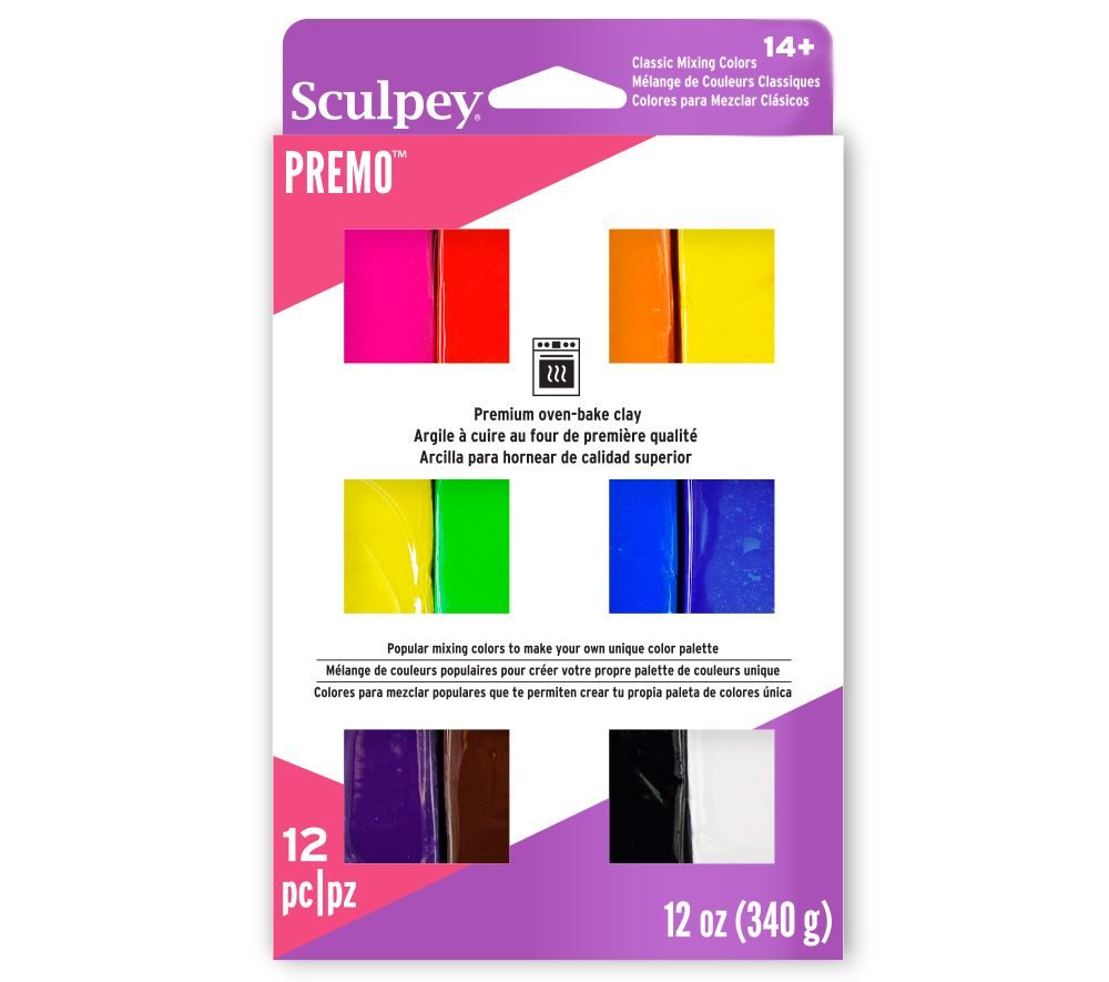 Sculpey PREMO sada 340g 12 barev - 3 sady