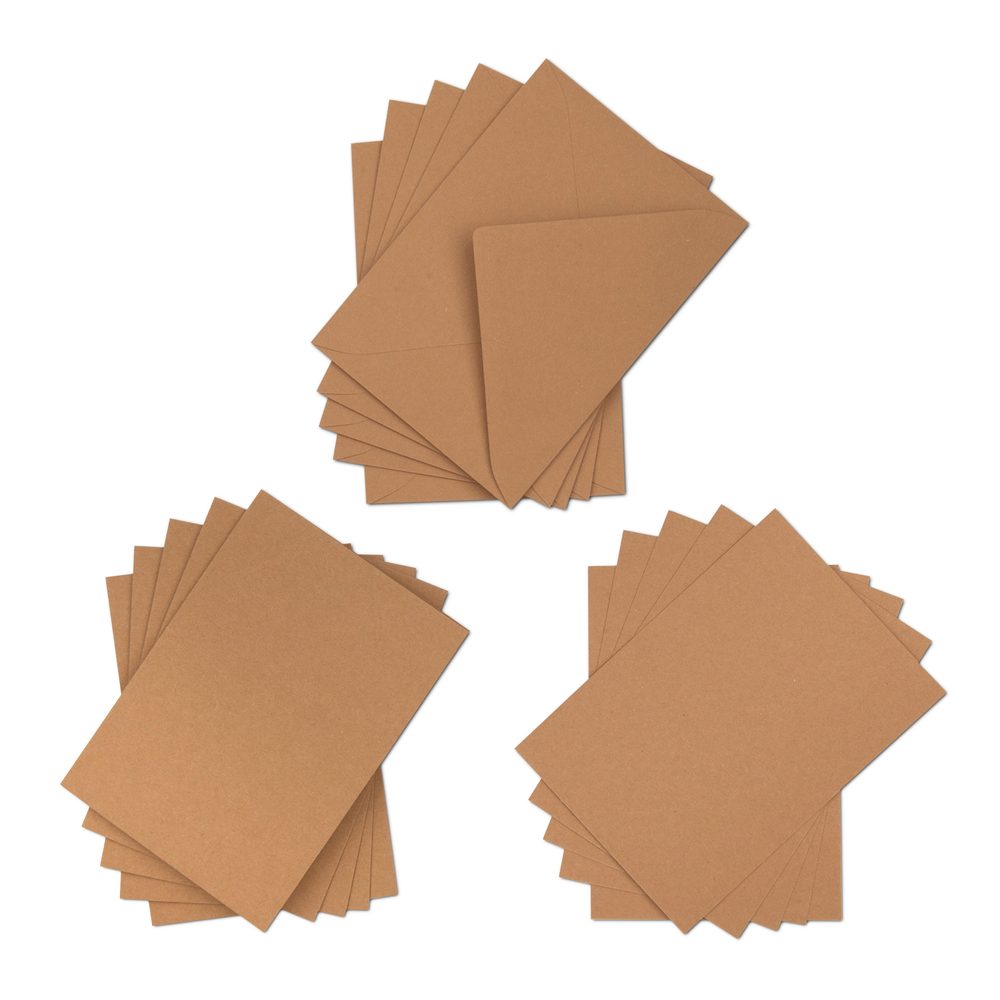 Sada přání s obálkami kraftové 5ks - 3 balení