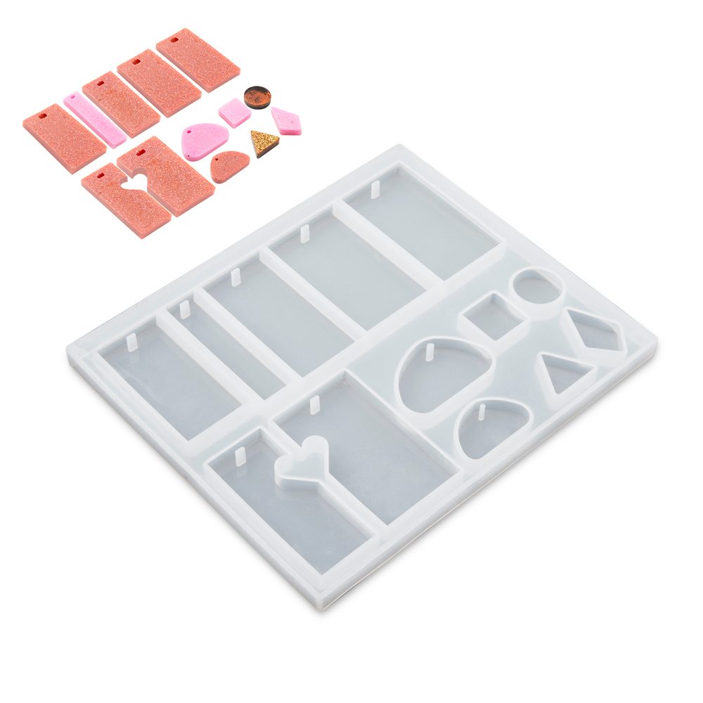 Silikonová forma na křišťálovou pryskyřici mix přívěsků a tvarů - 1 ks
