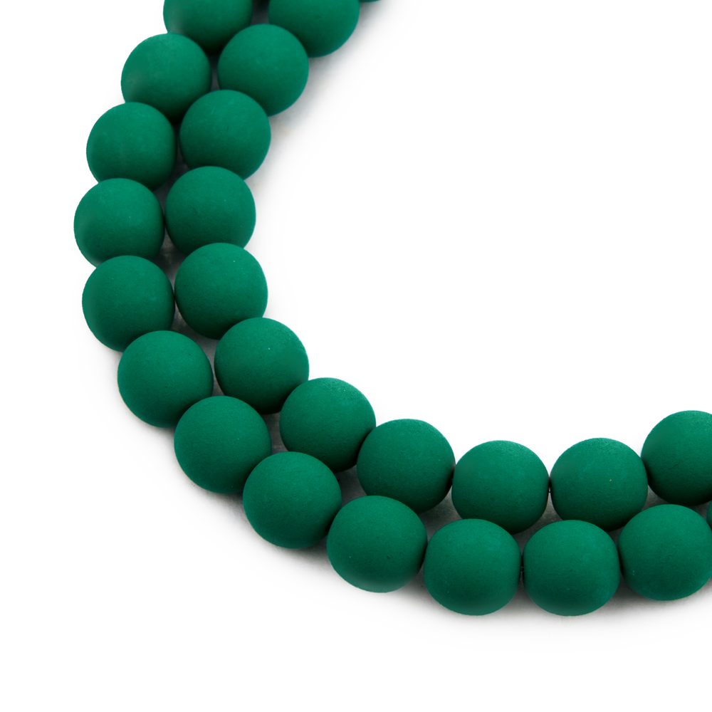 Estrela České mačkané korálky Estrela NEON 8 mm tmavě zelené - 220 ks