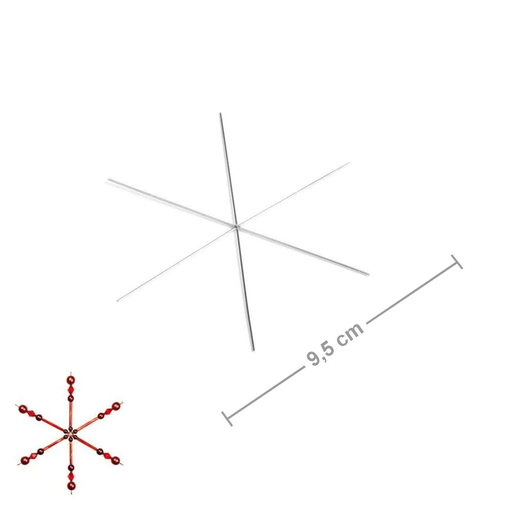 Manumi drátěný základ na výrobu šesticípé vánoční hvězdy 9,5 cm - 30 ks