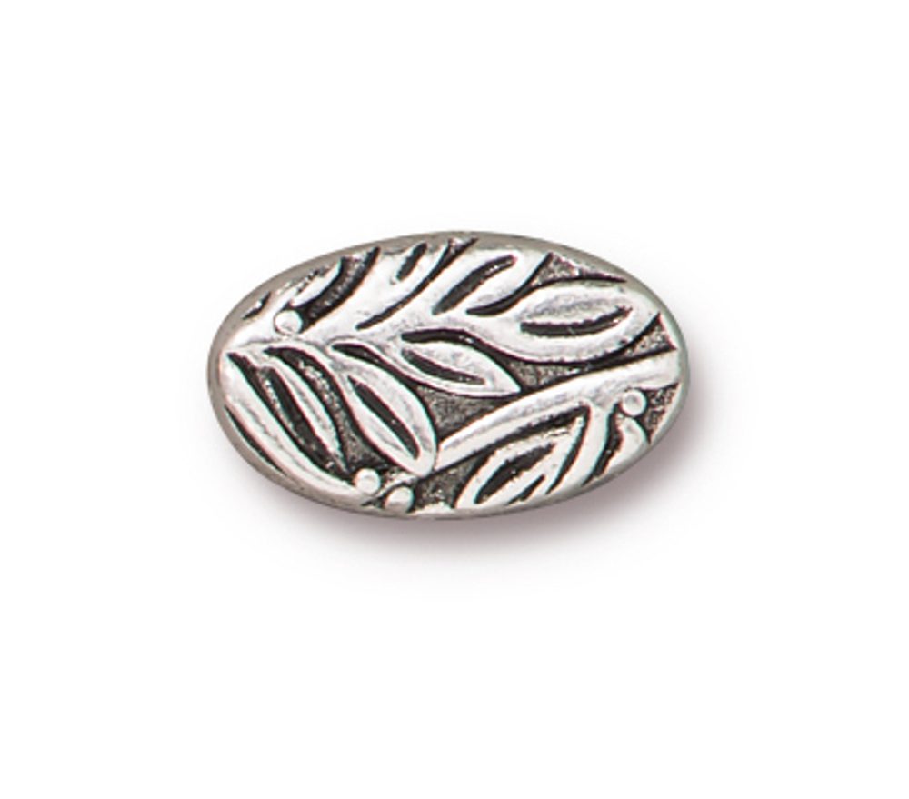 TierraCast korálek Botanical starostříbrný - 5 ks