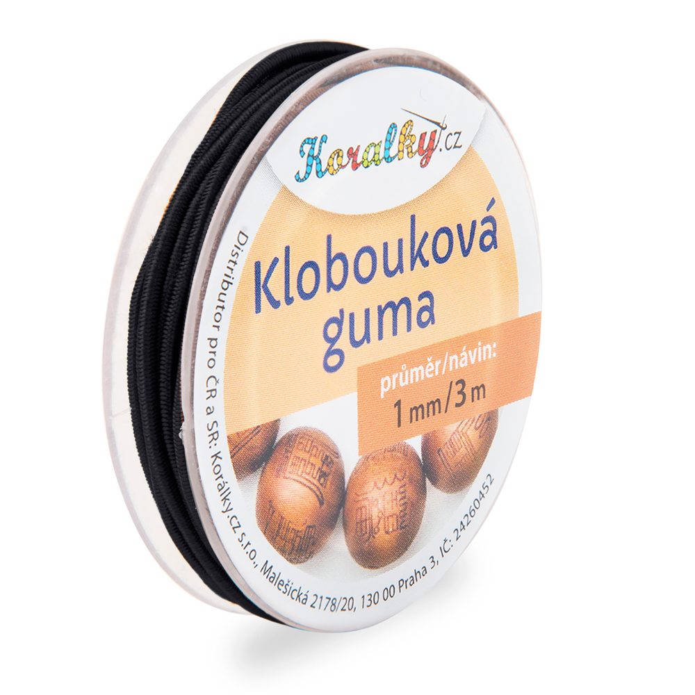 Manumi Klobouková guma 1mm/3m černá č.12 - 5 ks