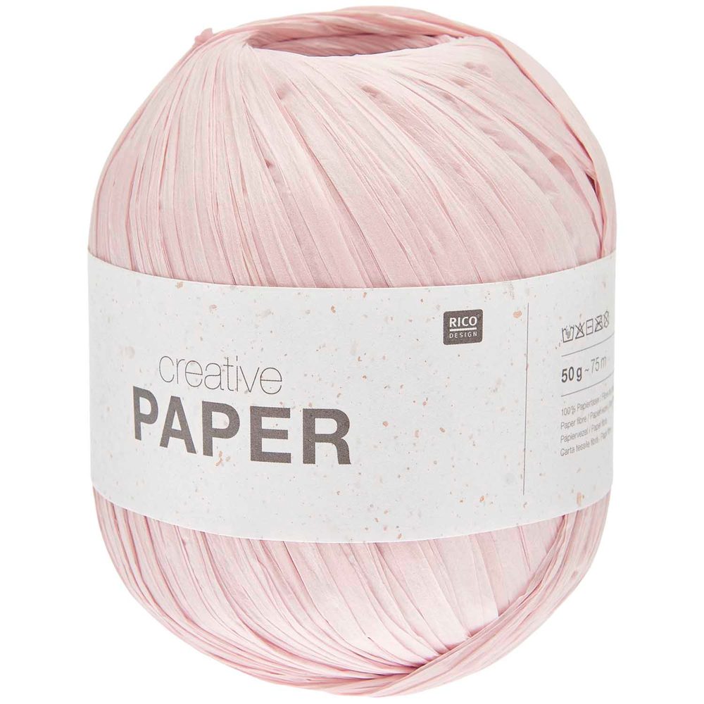 Rico design háčkovací papírová příze Creative paper odstín 004 růžová - 3 ks