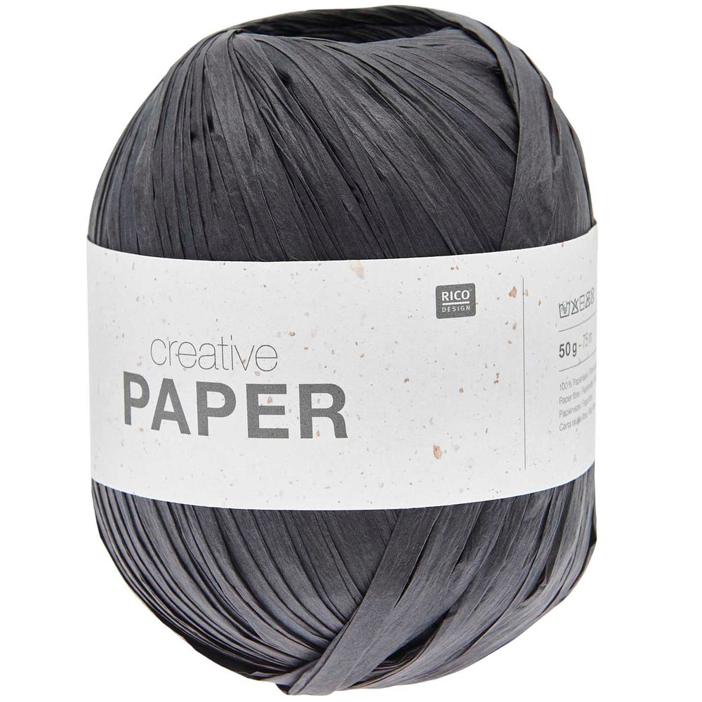Rico design háčkovací papírová příze Creative paper odstín 010 černá - 3 ks