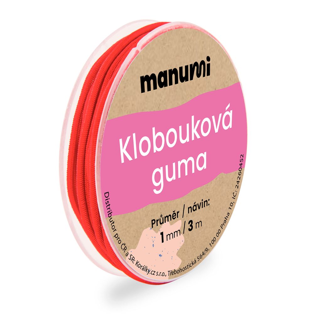 Manumi Klobouková guma 1 mm/3m červená č. 5 - 1 ks