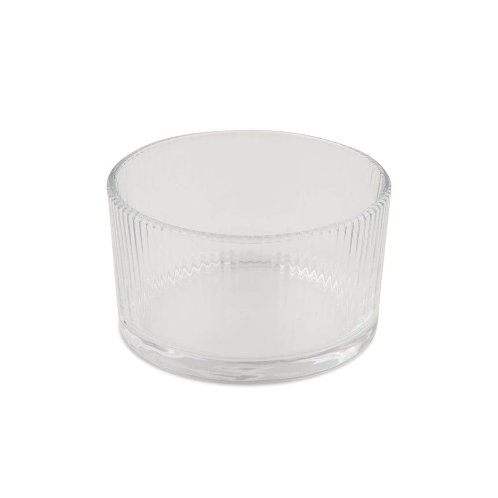 Skleněná nádoba na svíčku vroubkovaná čirá 88 x 50 mm - 5 ks - 5 ks
