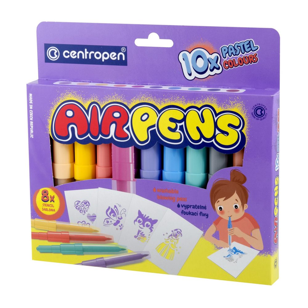 Centropen Foukací fixy Centropen Airpens pastelové 10ks - 1 balení