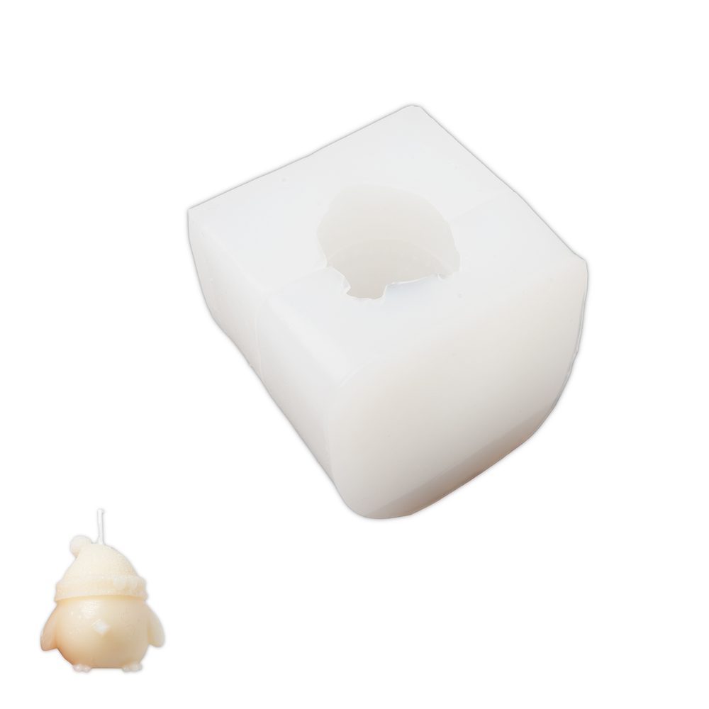 Manumi silikonová forma na odlévání kreativní hmoty 48 x 46 mm tučňák s čepicí - 3 ks