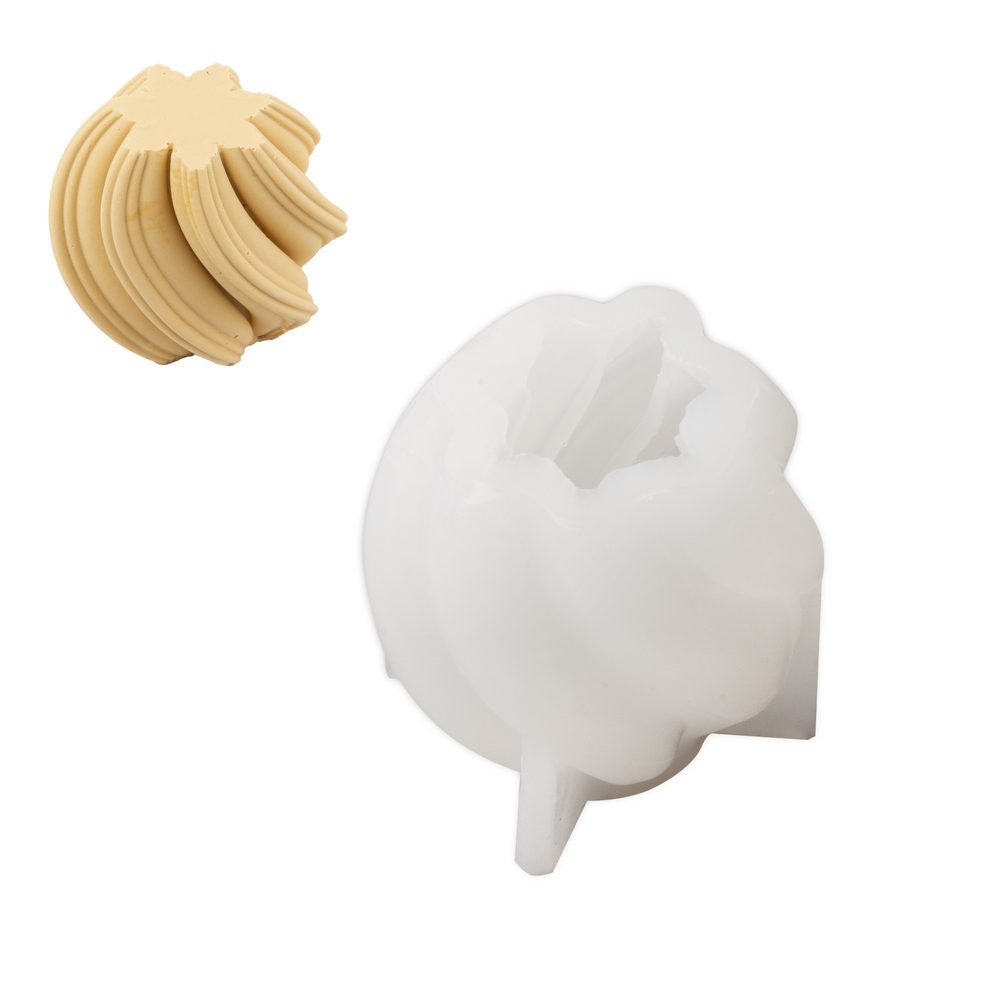 Manumi Silikonová forma na odlévání kreativní hmoty spirálová koule 72x73mm - 3 ks