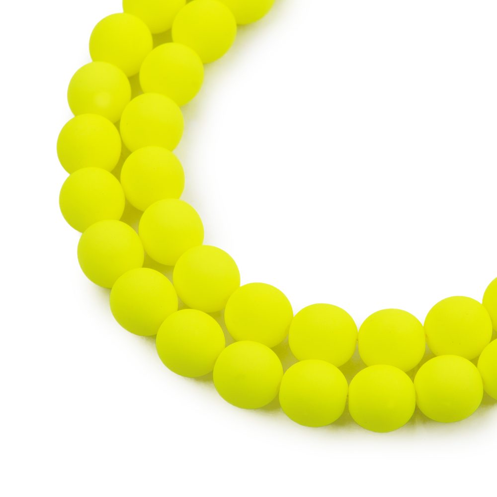 Estrela České mačkané korálky Estrela NEON 8 mm žluté - 220 ks