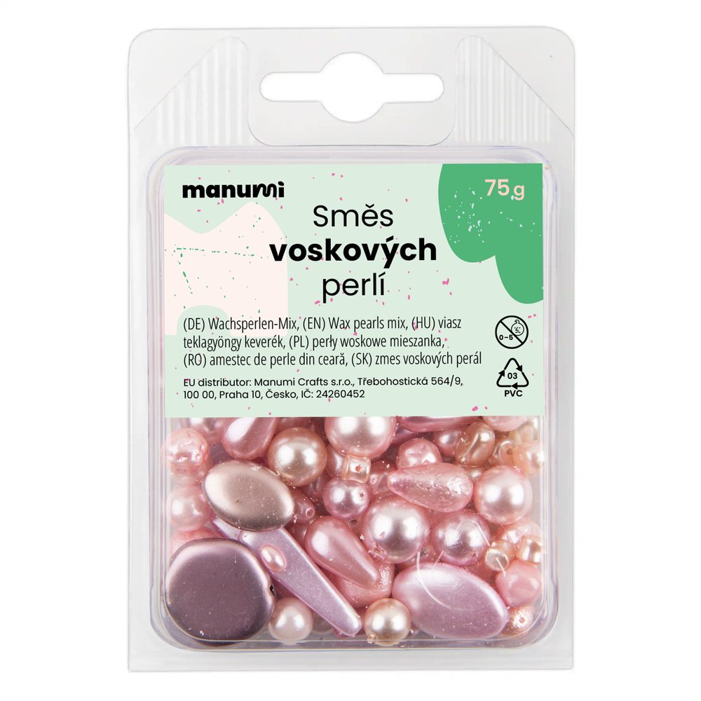 Manumi směs českých voskových perel růžová - 75 g