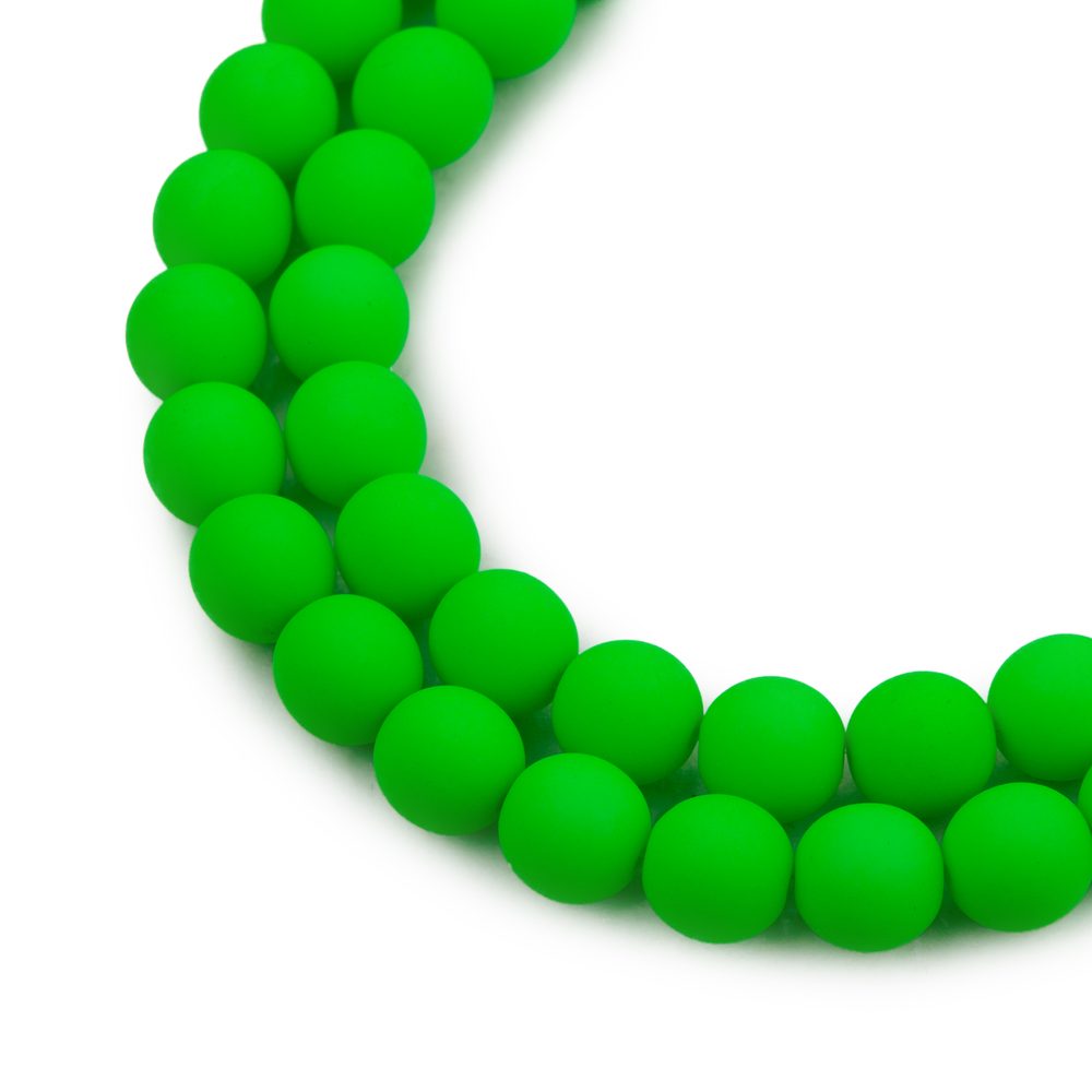 Estrela České mačkané korálky Estrela NEON 8 mm zelené - 220 ks