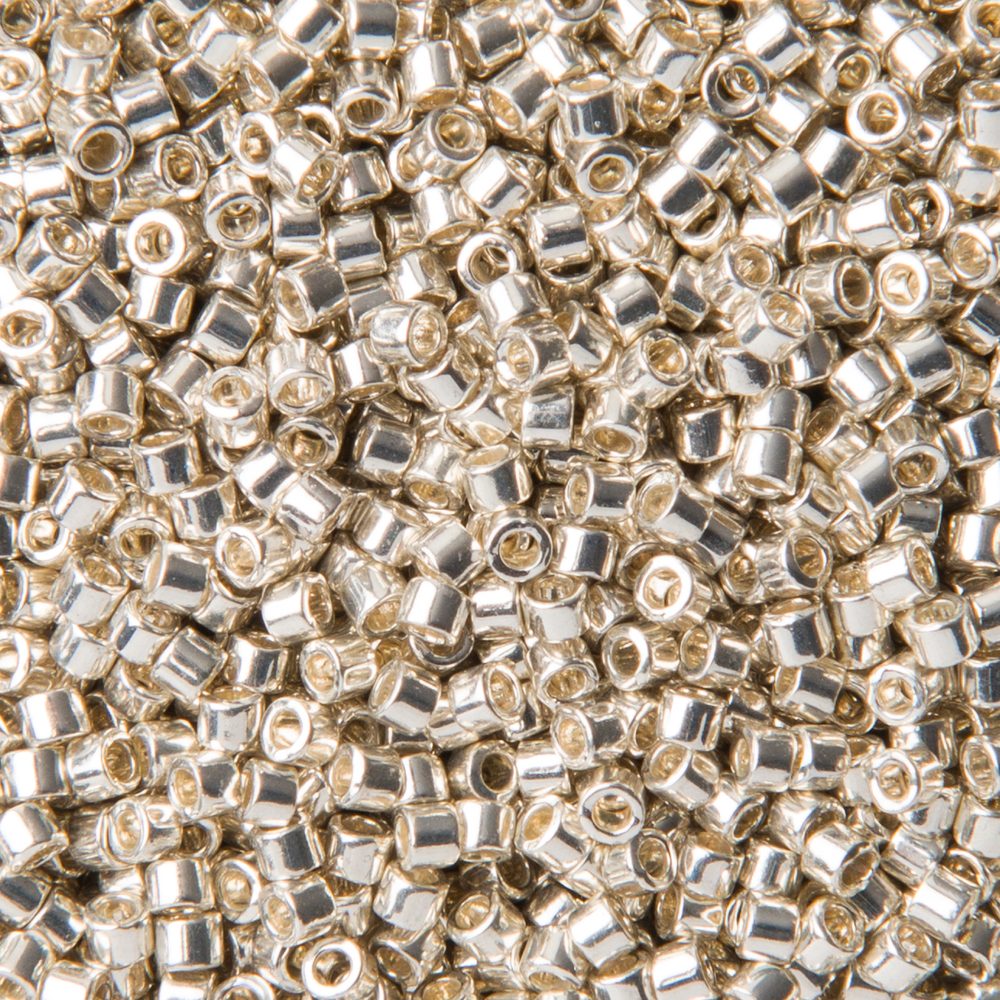 Miyuki Rokajlové korálky - Miyuki Delica 11/0 (DB-035) Galvanized Silver - 15 g