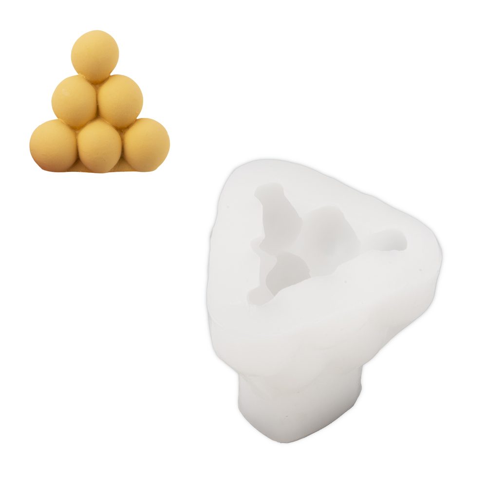 Manumi Silikonová forma na odlévání kreativní hmoty kuličková pyramida 92x85mm - 1 ks