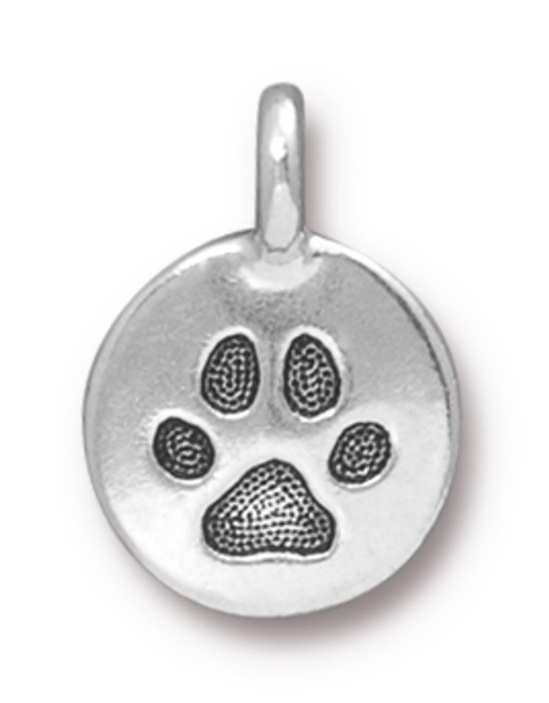 TierraCast přívěsek Paw starostříbrný - 5 ks