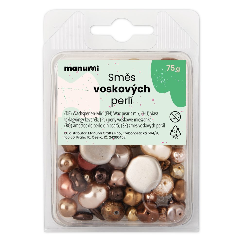 Manumi směs českých voskových perel hnědá - 300 g