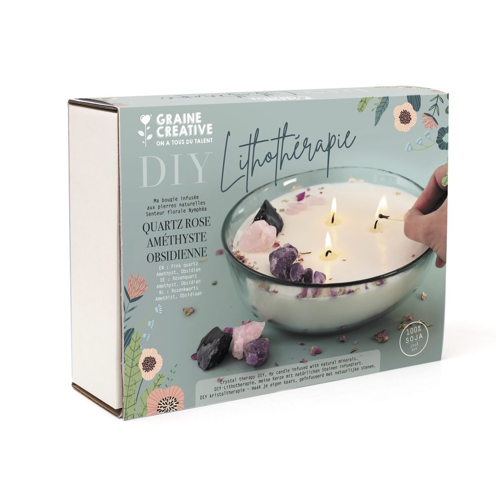 Graine Creative Kreativní sada na výrobu svíčky s minerály Lithoterapie - 3 sady