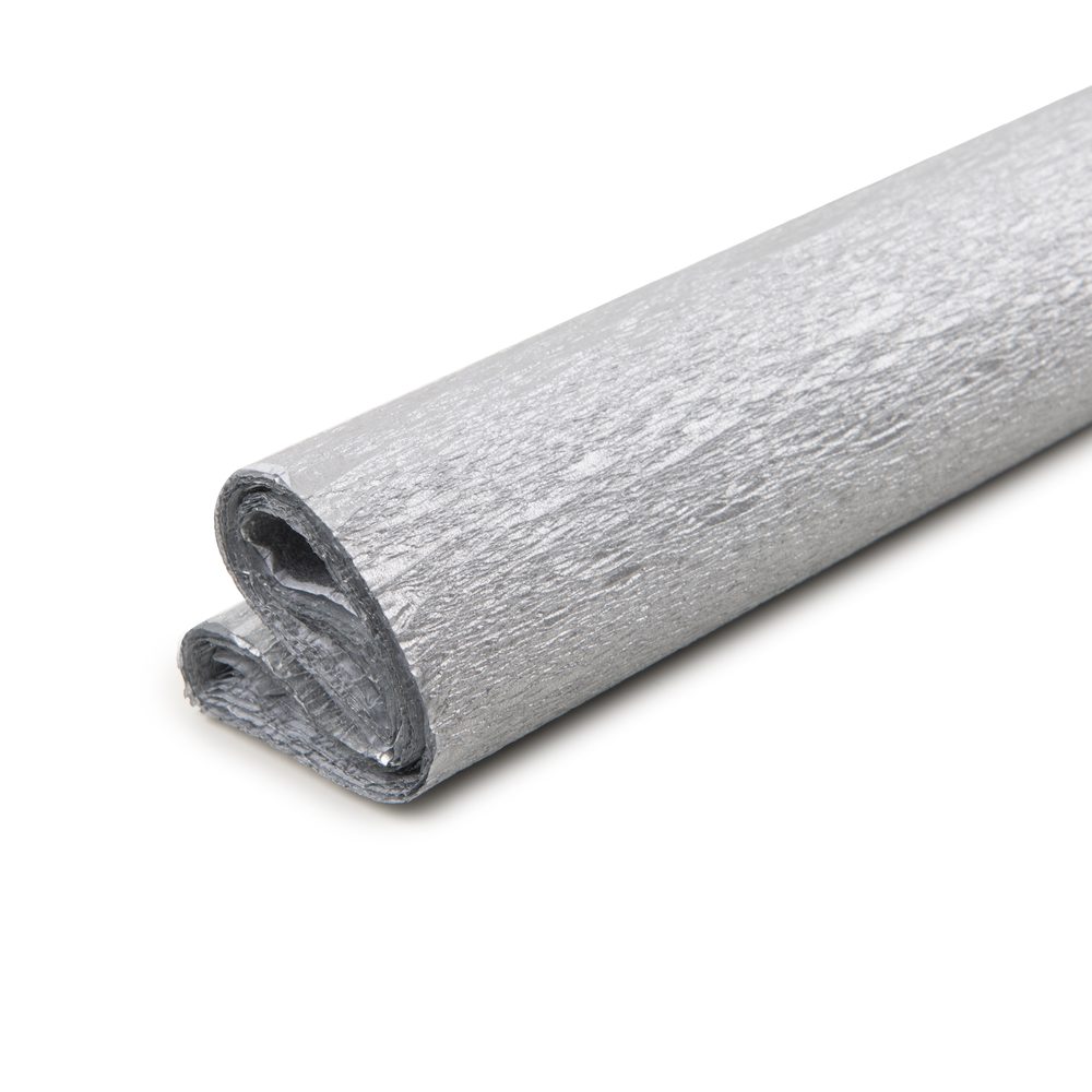 Krepový papír 250 x 50 cm v barvě stříbra - 3 ks