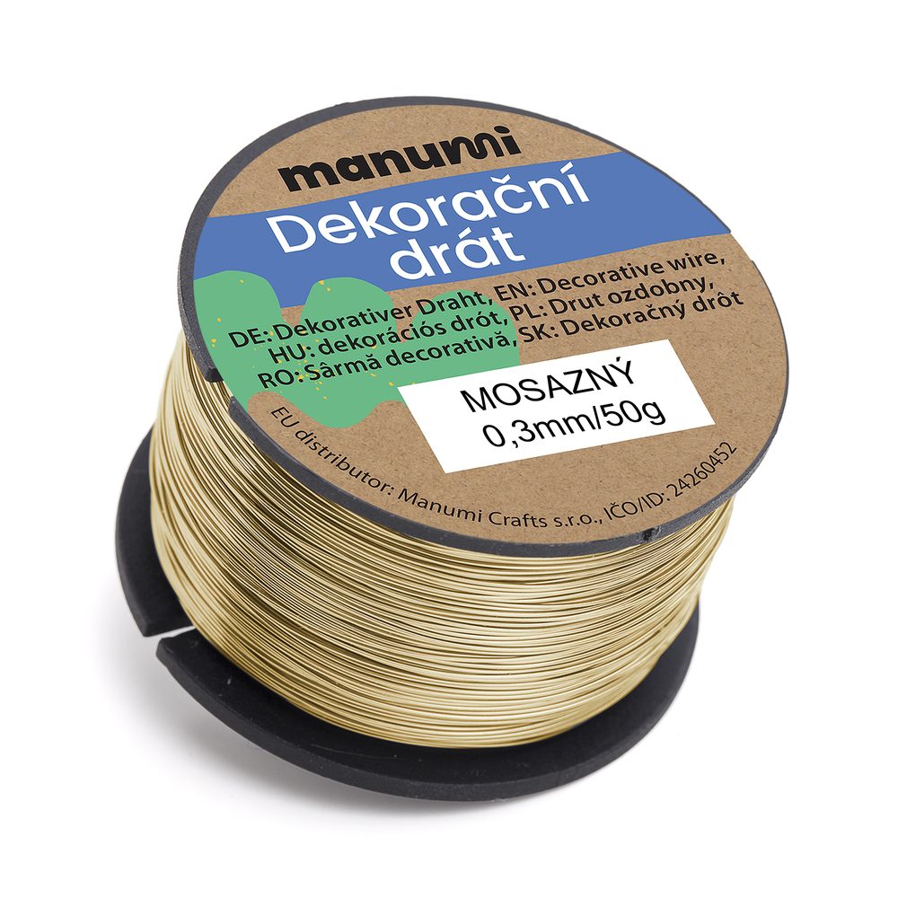 Manumi Mosazný drát 0,3 mm/50 g - 3 ks