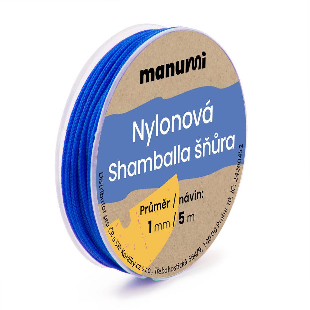 Manumi Nylonová šňůrka na Shamballa náramky 1mm/5m modrá č.23 - 5 ks