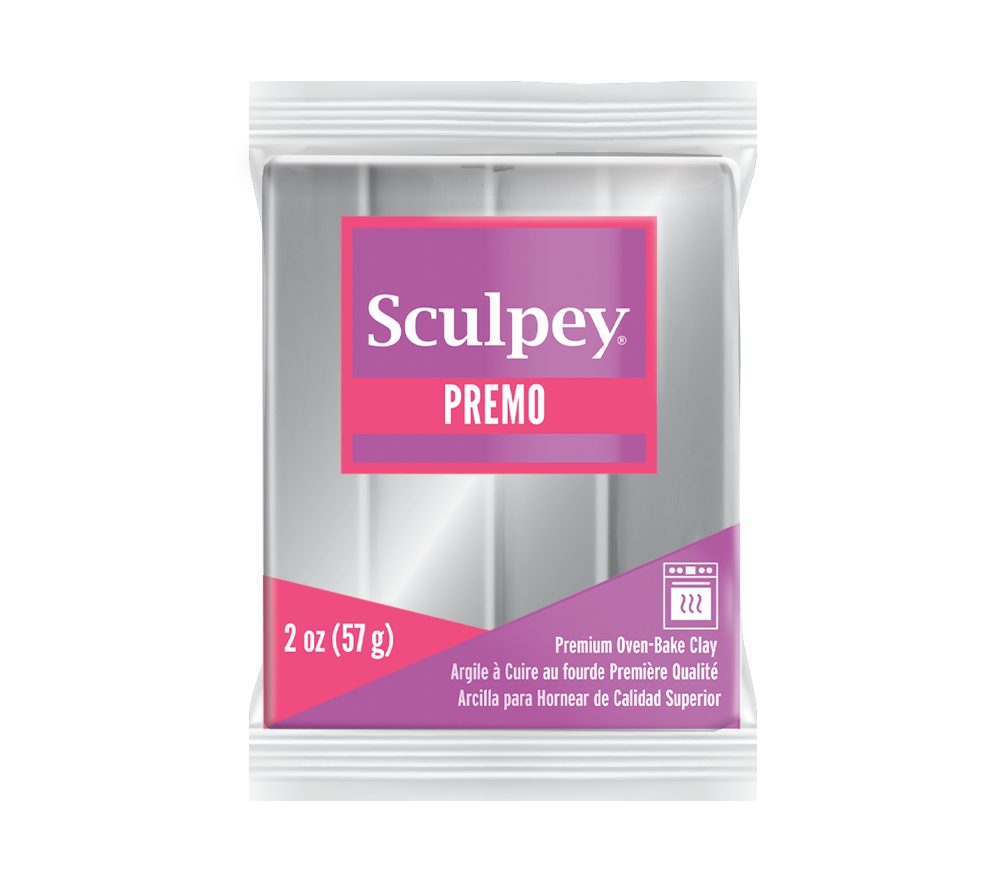 Sculpey PREMO Silver stříbrná barva - 5 ks - 5 ks