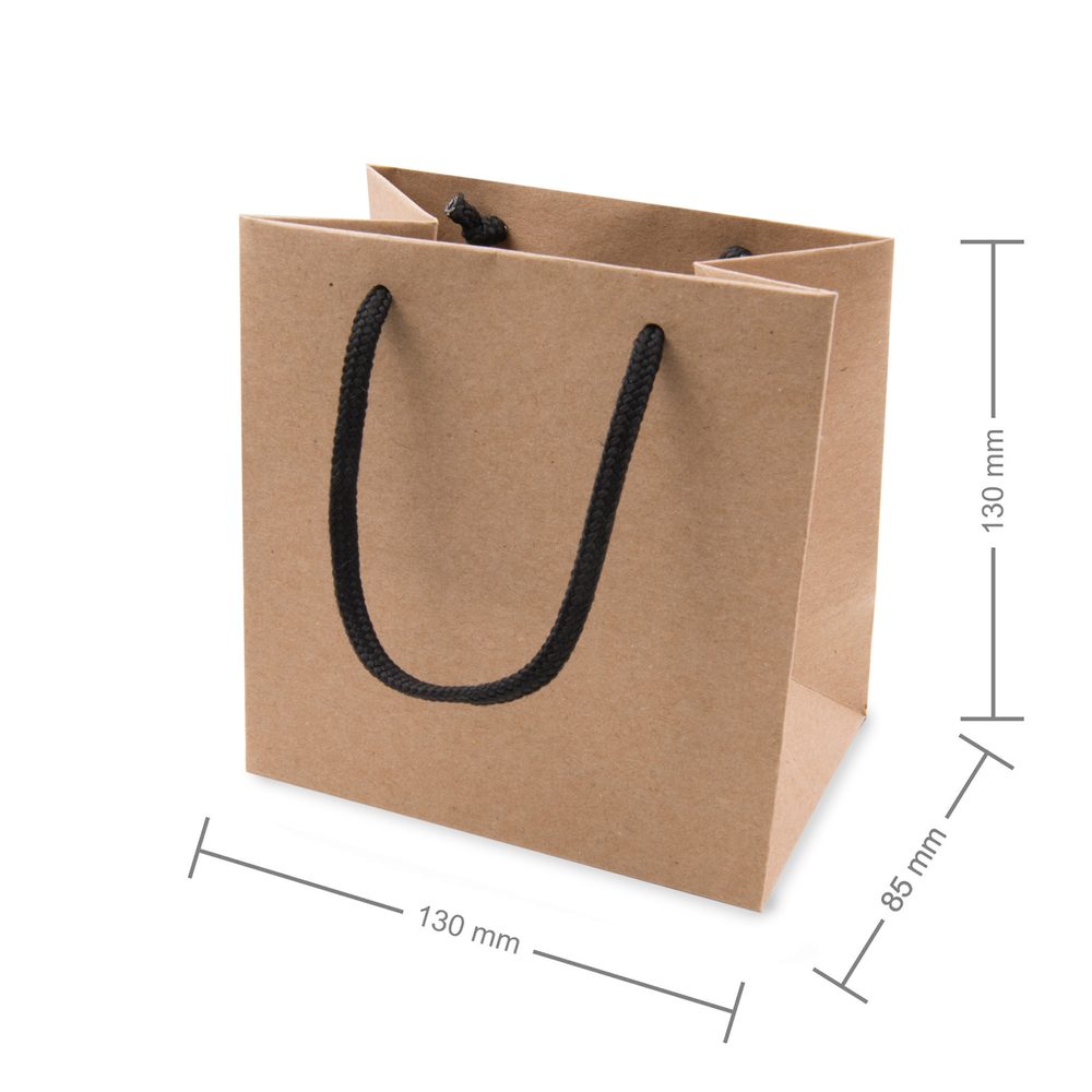 ECO dárková taštička kraftová 130x130x85mm - 10 ks