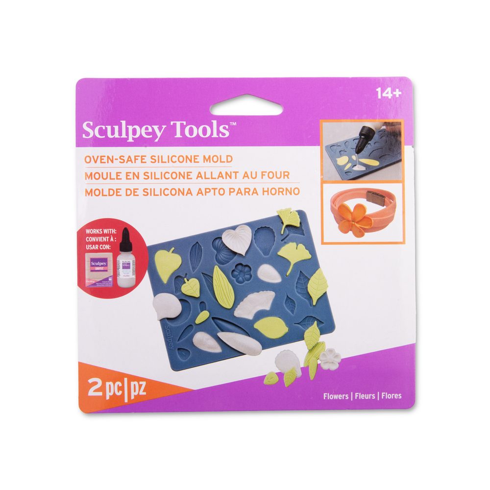 Sculpey silikonová forma Lístky - 3 ks