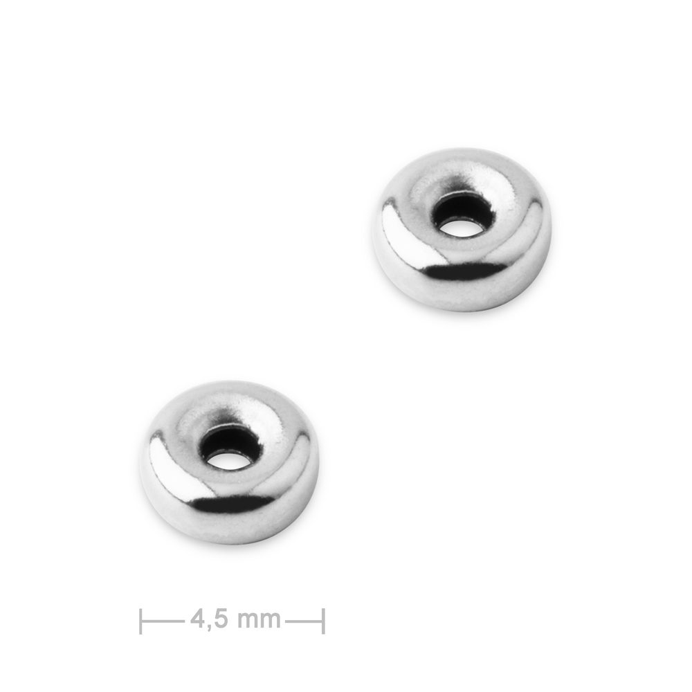 Stříbrný distanční kroužek 4,5 x 2 mm - 20 ks