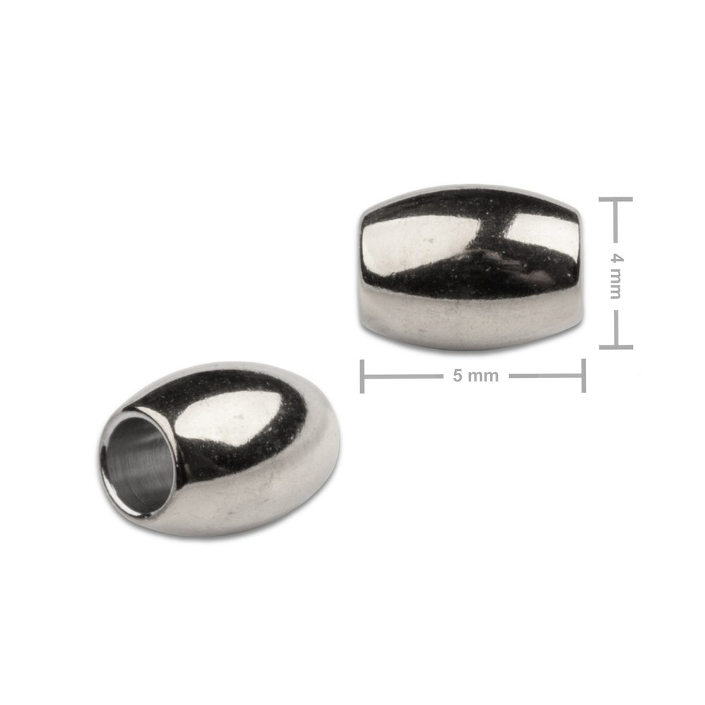 Korálek z chirurgické oceli ve tvaru rýže 4 x 5 mm - 8 ks