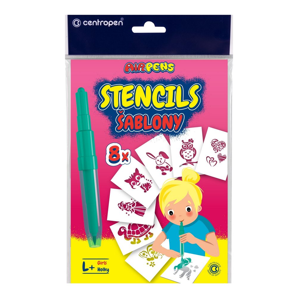 Šablona na foukací fixy Centropen pro holky 8ks - 1 balení