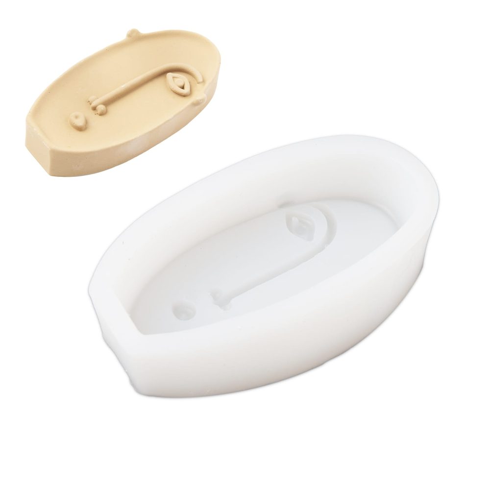 Manumi Silikonová forma na odlévání kreativní hmoty Line art tvář 65x116x30mm - 3 ks