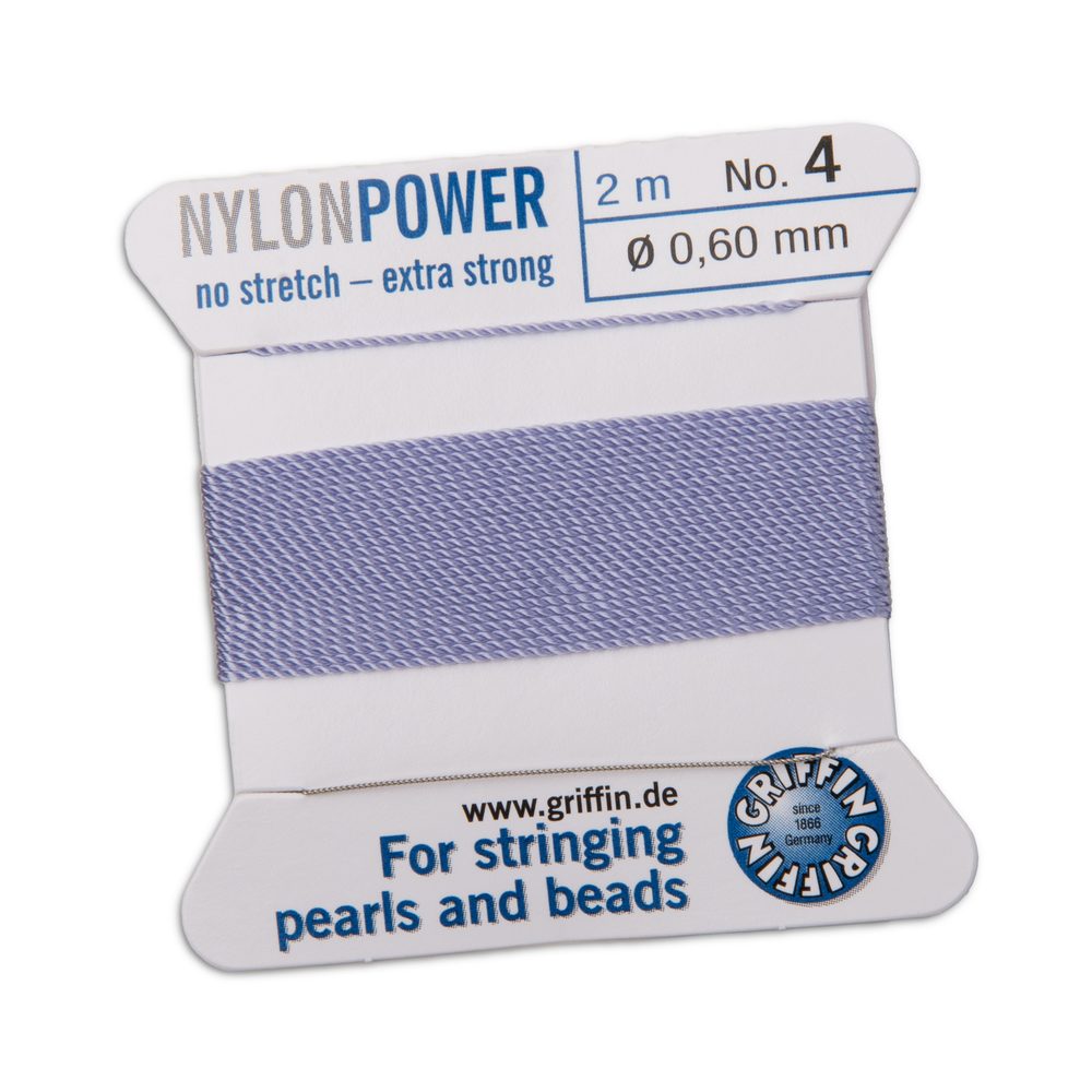 Griffin nylonová nit Nylon power s jehlou 0,6 mm/2 m fialová - 5 ks