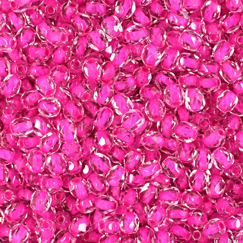 Manumi české broušené korálky 3mm Crystal Rose Lined - 60 ks