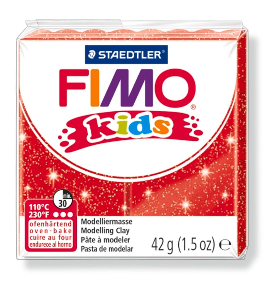Staedtler FIMO Kids 42g (8030-212) červená s třpytkami - 1 ks